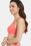 Zivame Padded Wired 3/4Th Coverage T-Shirt Bra - Georgia Peach — thumbnail 3